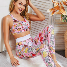 Conjunto de Ioga Sem Costura para Mulheres com Estampa Floral Personalizada.